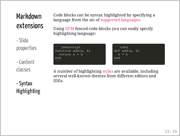 remark slide